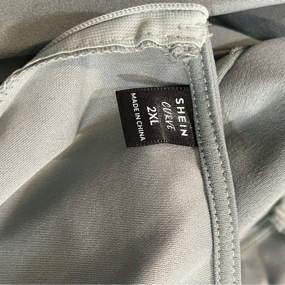 Shein Curve Sage Green Ruffled Dress - Picture 6 of 9